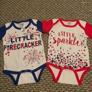 Baby Ganz 4th of July onesies for both